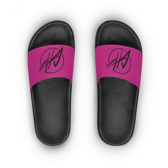 Slide Sandals - Pink w/Black GH Music Logo
