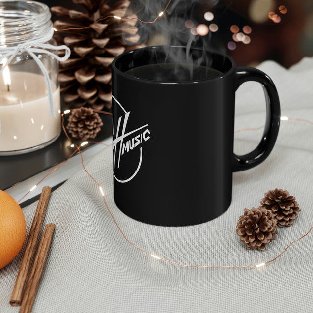 11oz Black Mug - Black w/White GH Music Logo