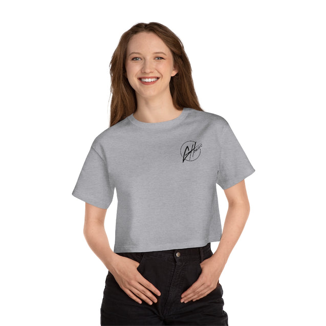 Champion Women's Heritage Cropped T-Shirt - GH Music Logo on Front and Guitar on Back
