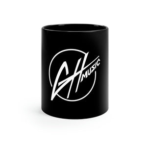11oz Black Mug - Black w/White GH Music Logo