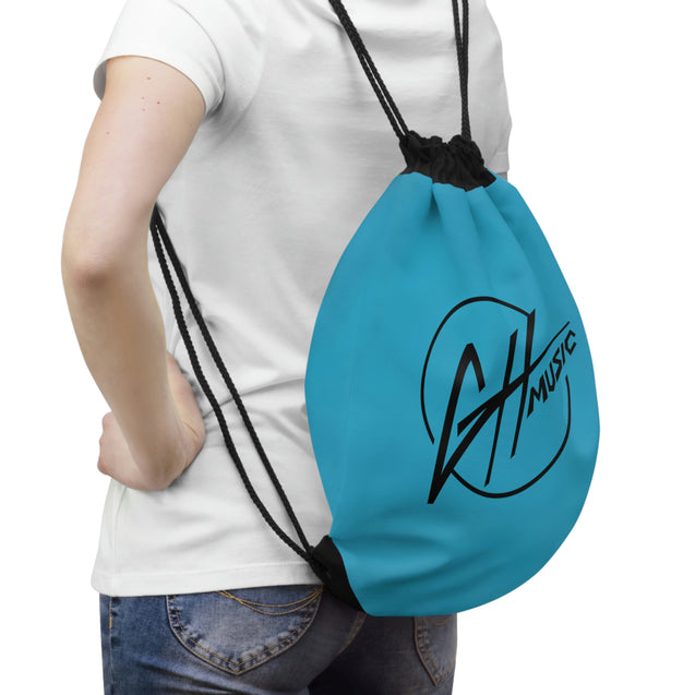 Drawstring Bag - Turquoise w/Black GH Music Logo