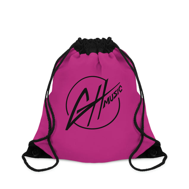 Drawstring Bag - Pink w/Black GH Music Logo