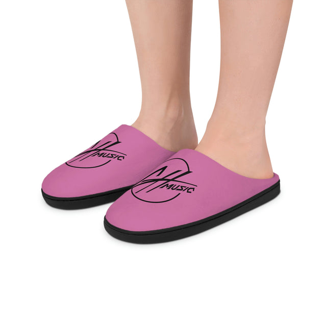 Women's Indoor Slippers - Light Pink w/Black GH Music Logo