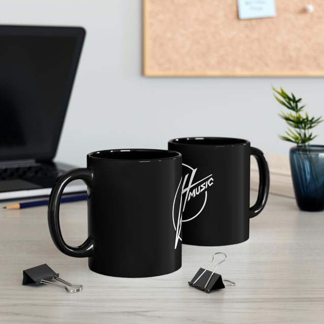 11oz Black Mug - Black w/White GH Music Logo