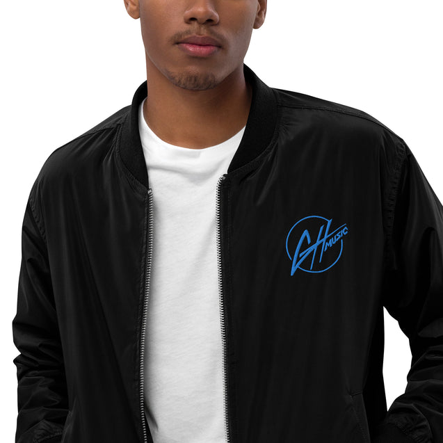 Premium Recycled Bomber Jacket - Blue GH Music Logo